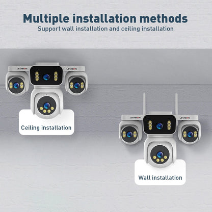 LS VISION 20MP IP Camera with 5m Cord 12X Zoom WiFi Security Cameras 4 Screens Night Vision Human Detection Auto Tracking HiEasy