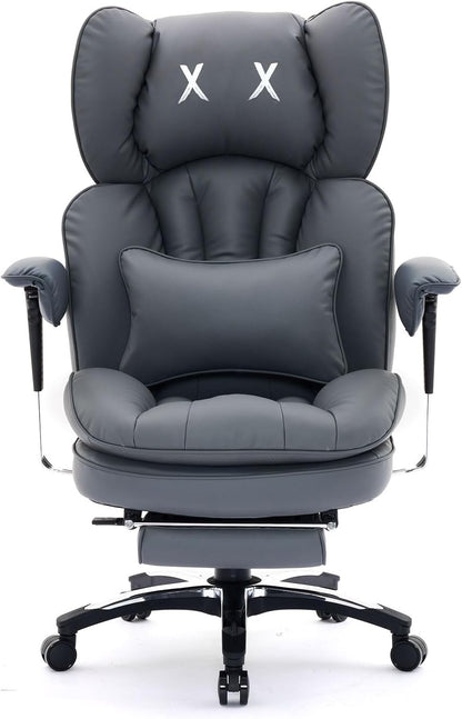 Cadeira de Escritório Grande e Alta para 400lbs, Cadeira de Escritório Executiva Ergonômica de Encosto Alto com Apoio para os Pés, Cadeira de Mesa de Computador Larga para Home Office