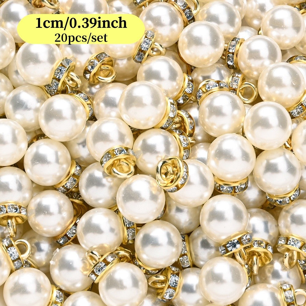 20pcs/set Shiny CCB Christmas Beads Pendant Classic Golden Rhinestone Spacer Beads For Earrings  Making Fashion Accessories