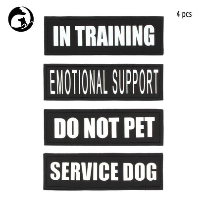 2PCS Custom logo Dog Name Personalized dog harness collar side label custom reflective patch phone number Pet Anti-lost function
