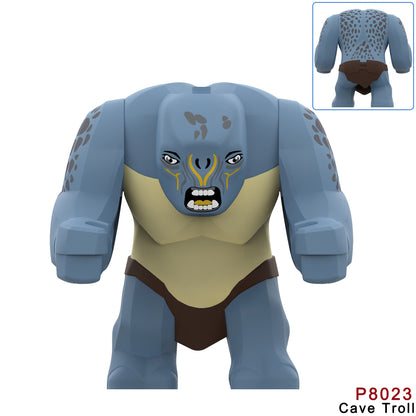 Medieval Cave Troll Building Blocks Weathered Rust Armor Rich Accessories Large Posable Brick Figure Fantasy Collectible Toy