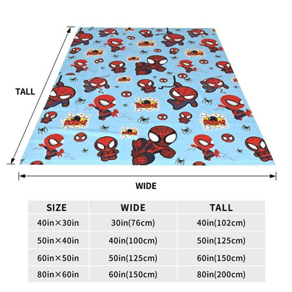 Cobertor de flanela engraçado e quente de desenho animado anime do Homem-Aranha, lindo e legal, para decoração de cama e lounge
