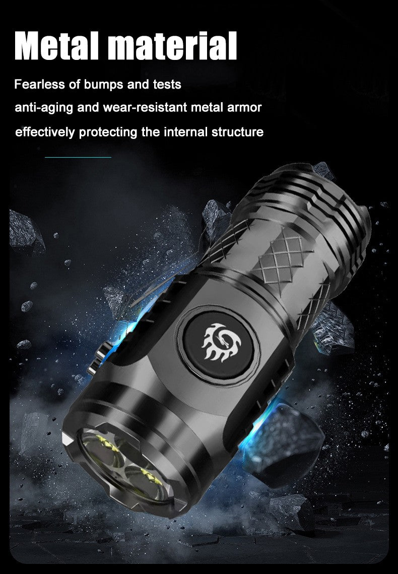Powerful 3*SST20 LED Flashlight 18350 Super Bright Portable Torch Lamp Rechargeable Waterproof with CAP CLIP for Hiking Camping