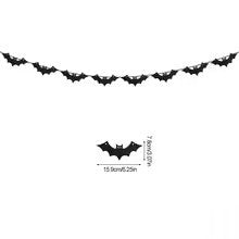 3M Halloween Paper Banner Horror Bat Spider Ghost Flag Garland Bunting For Halloween Home Party Hanging Props Decorations