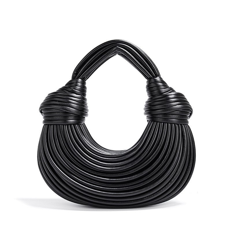 2024 New Gold Handbags for Women Luxury Designer Brand Handwoven Noodle Bags Rope Knotted Evening Clutch Underarm Dumpling Bag