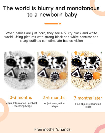 Baby Black And White Animal Hanging Toys Car Seat  Baby Spiral Activity Hanging Toys Plush Zoon Music BB Squeaker Rattles Gift