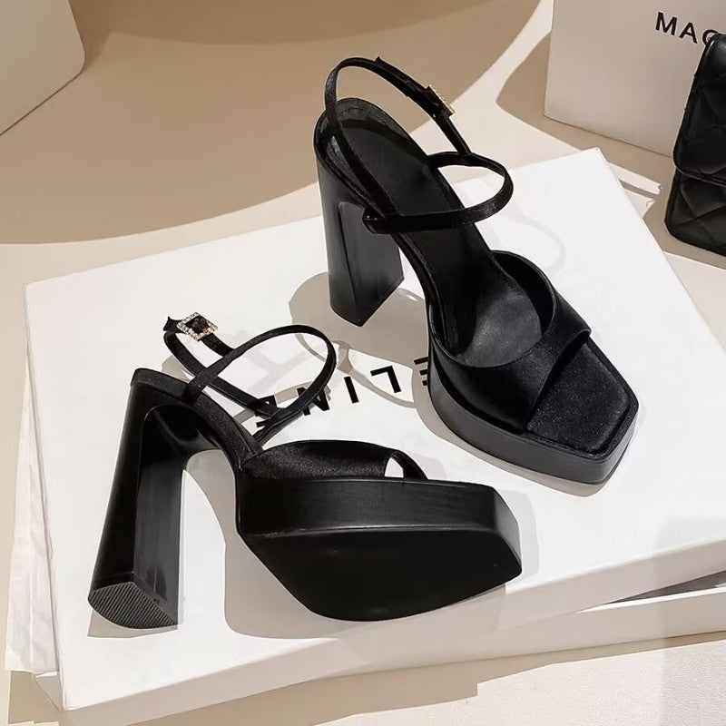 2025 Summer Trend Hot Sales Sandals Women Buckle Open Toe 9cm Heels Sexy Stripper Party Wedding Slippers Women Sandalias Mujer