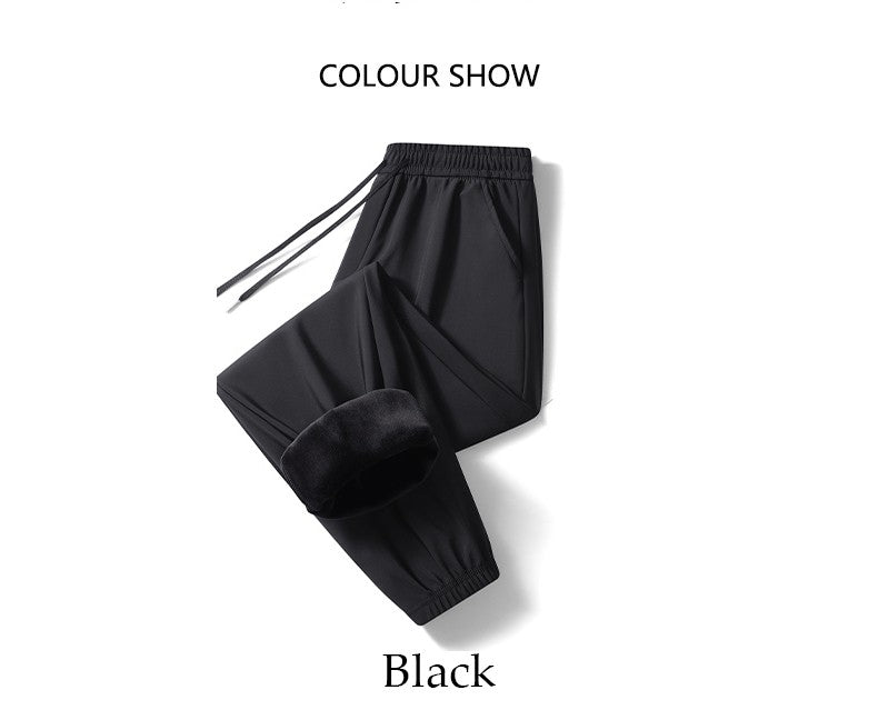 Winter Running Pants Men's Outdoor Waterproof Windproof Thickened Jogging Sports Trousers Warm Fitness Sports Casual Long Pants