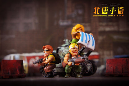 1:64 Metal Slug Genuine Tide Play Figura Snk Feita à Mão Metralhadora Pesada Lança-chamas Boneca Tanque Soldado Inimigo