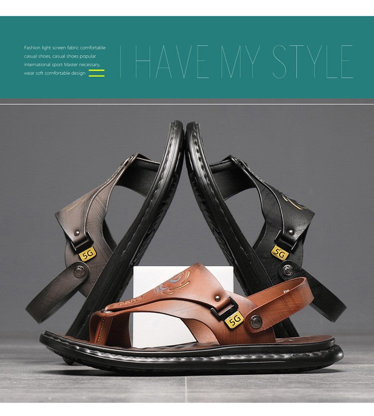 Brand Men's Sandals Summer Soft soled Anti slip Beach Shoes Male  Outdoor comfortable Men slippers Luxury High Quality sandalias