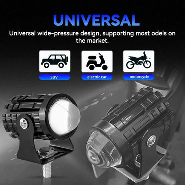 2pcs Motorcycle Led Headlight 12V High Bright Led Lights Lamp for Motorbike Moto Led Auxiliary Spotlights