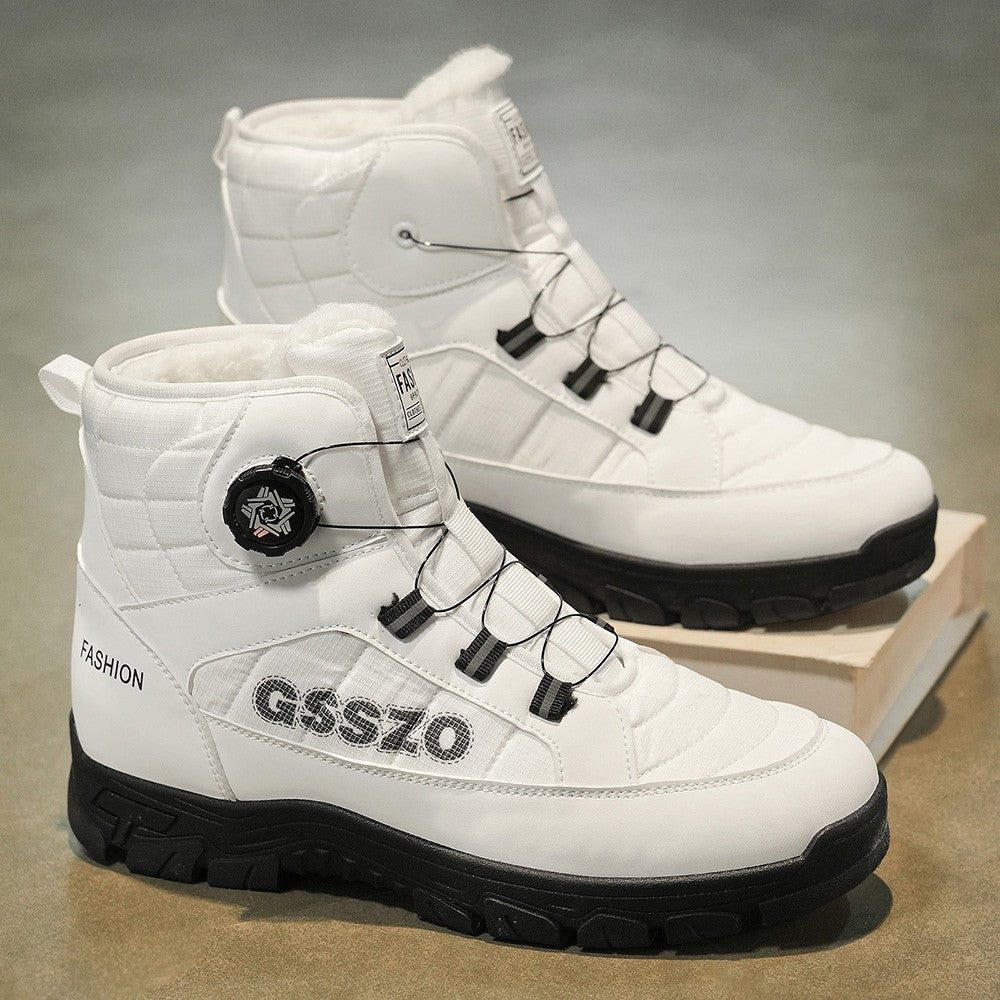 Winter New Swivel Buckle Fleece Waterproof Snow Boots Outdoor Non-slip and Wear-resistant