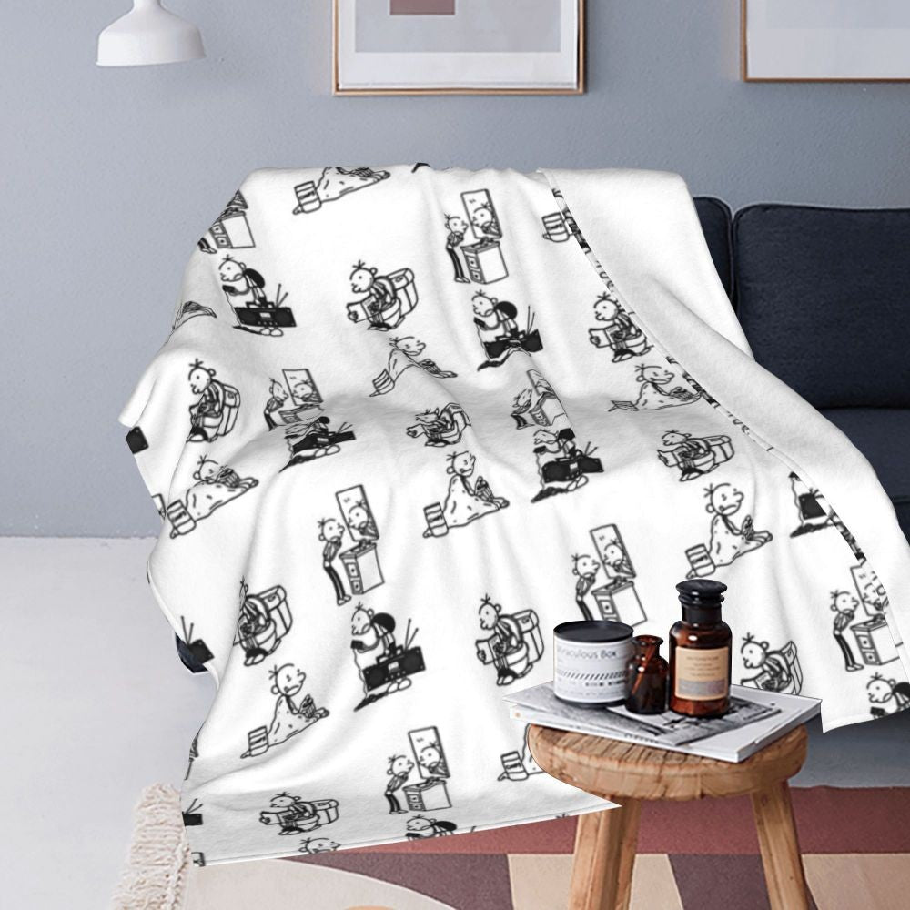 Wimpy Kid 4 States Of Greg Heffley Blankets Soft Warm Flannel Throw Blanket Plush for Bed Living room Picnic Travel Home Couch
