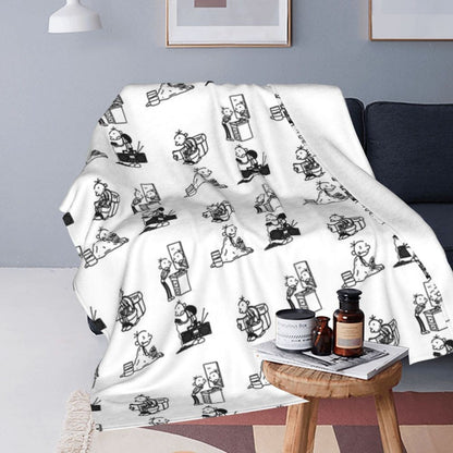 Wimpy Kid 4 States Of Greg Heffley Blankets Soft Warm Flannel Throw Blanket Plush for Bed Living room Picnic Travel Home Couch