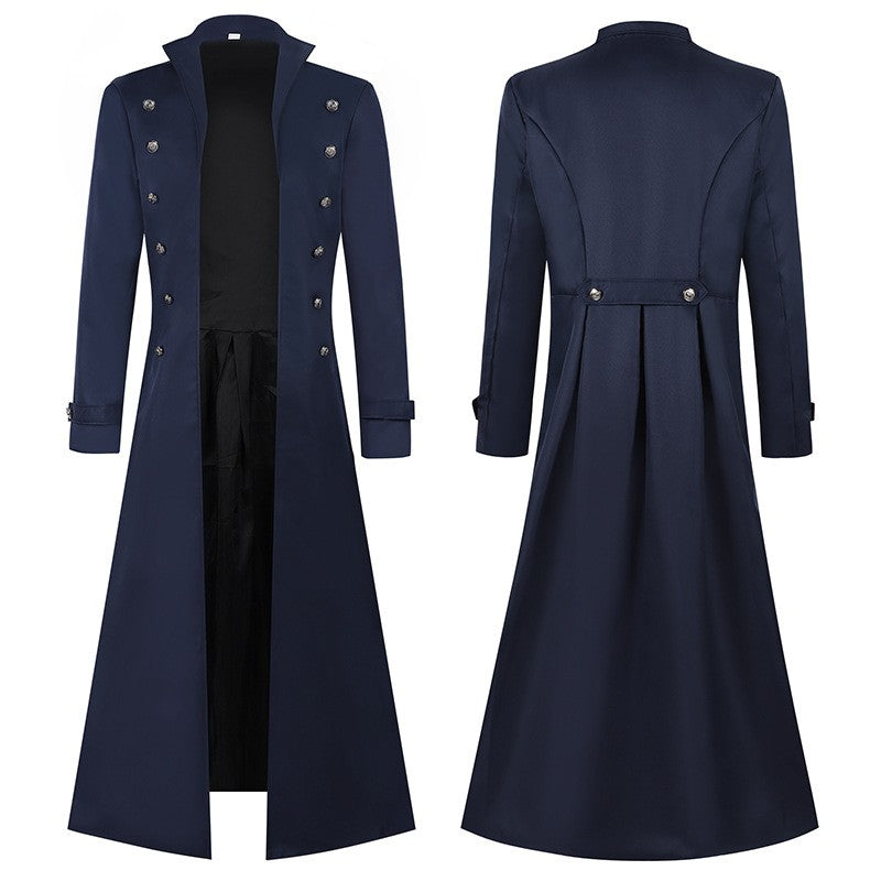 Medieval Men's Pirate Costume Steampunk Vintage Trench Coat Gothic Tuxedo Jacket Victorian Carnival Party Cosplay Jacket Coat