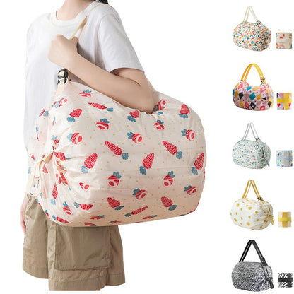 Large Foldable Shopping Bag Reusable Eco Bag Grocery Package Beach Toy Storage Bags Shoulder Cute Printing Pouch Tote Pouch