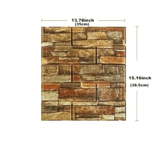 1-40pcs 38.5X35cm 3D Room Decor Foam Wallpaper Waterproof Wall Stickers DIY Home Decoration Retro Solid Color Brick Pattern