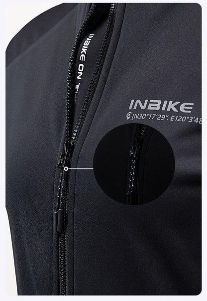 INBIKE Men's Winter Cycling Bike Jackets Windproof Softshell Thermal Bicycle Clothing for Men Warm Fleece Road Bike Windbreaker