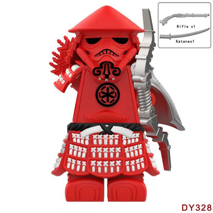 Armadura de Storm Samurai Trooper Soldado Branco Articulado DY325 com Armas (Pistola e Katana) - DY Minifigs