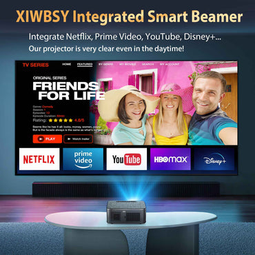 XIWBSY 2025 New T08 Projector 35000Lumens Moive Daylight Projector Android 12.0 Smart Proyector 8K Decode AutoFocus Projector