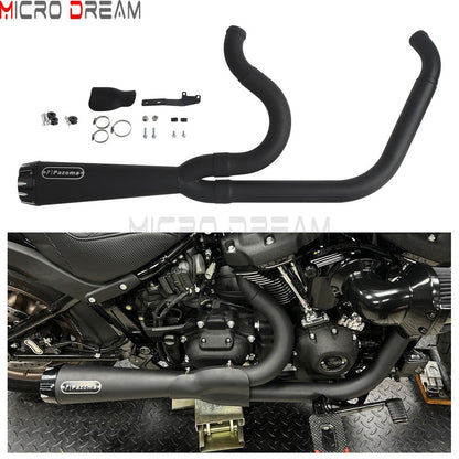 2-in-1 Stainless Steel Motorcycle Exhaust Muffler 1 3/4" to 2" Exhaust Pipes For Harley Low Rider ST Fat Bob FXFB FXFBS 2018-Up