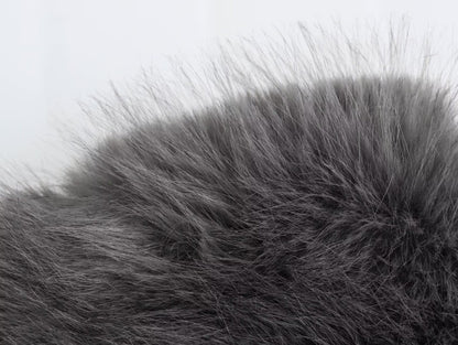 Faux fur jacket Traf   Fall/Winter New Fashion Women's Faux Fur Effect Round Neck Long Sleeve Short Jacket 2025