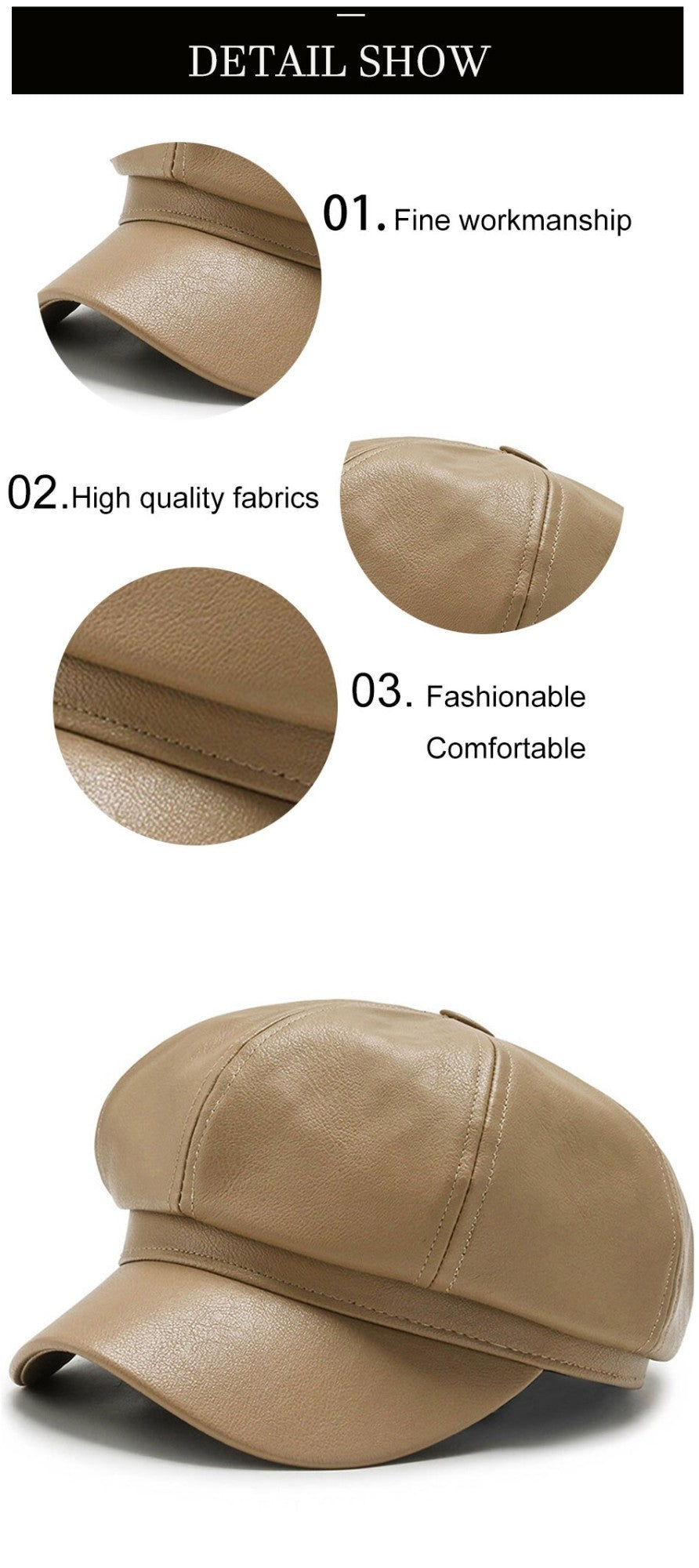 Chapéu Octagonal de Couro para Outono e Inverno Estilo Britânico Retrô Casual Boina Feminina Fofa da Moda Versátil