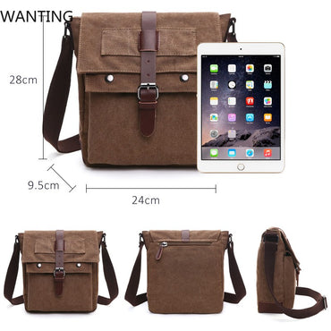 Retro Men Messenger Bags Vintage Canvas Handbags Leisure Work Travel Bag Man Business Crossbody Bags Briefcase For Male Bolsas