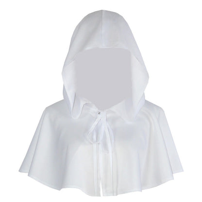 Halloween Cosplay Death Cloak Short Hooded Cloak Sorcerer Witch Costume Vampire Devil Wizard Black Cape Party Accessories 2025