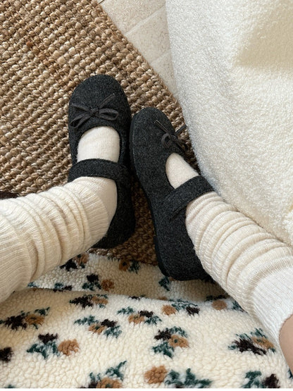 Autumn Woolen Fabric Women Flats Shoes Fashion Shoes Ladies Comfort Outdoor Warm Cotton Fur Shoes