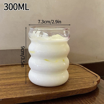 Copo de Vidro INS Copo Térmico Resistente ao Calor Transparente para Suco Leite Café Design Único Copo de Vidro Rosa 3D Copos de Água Utensílios de Bar