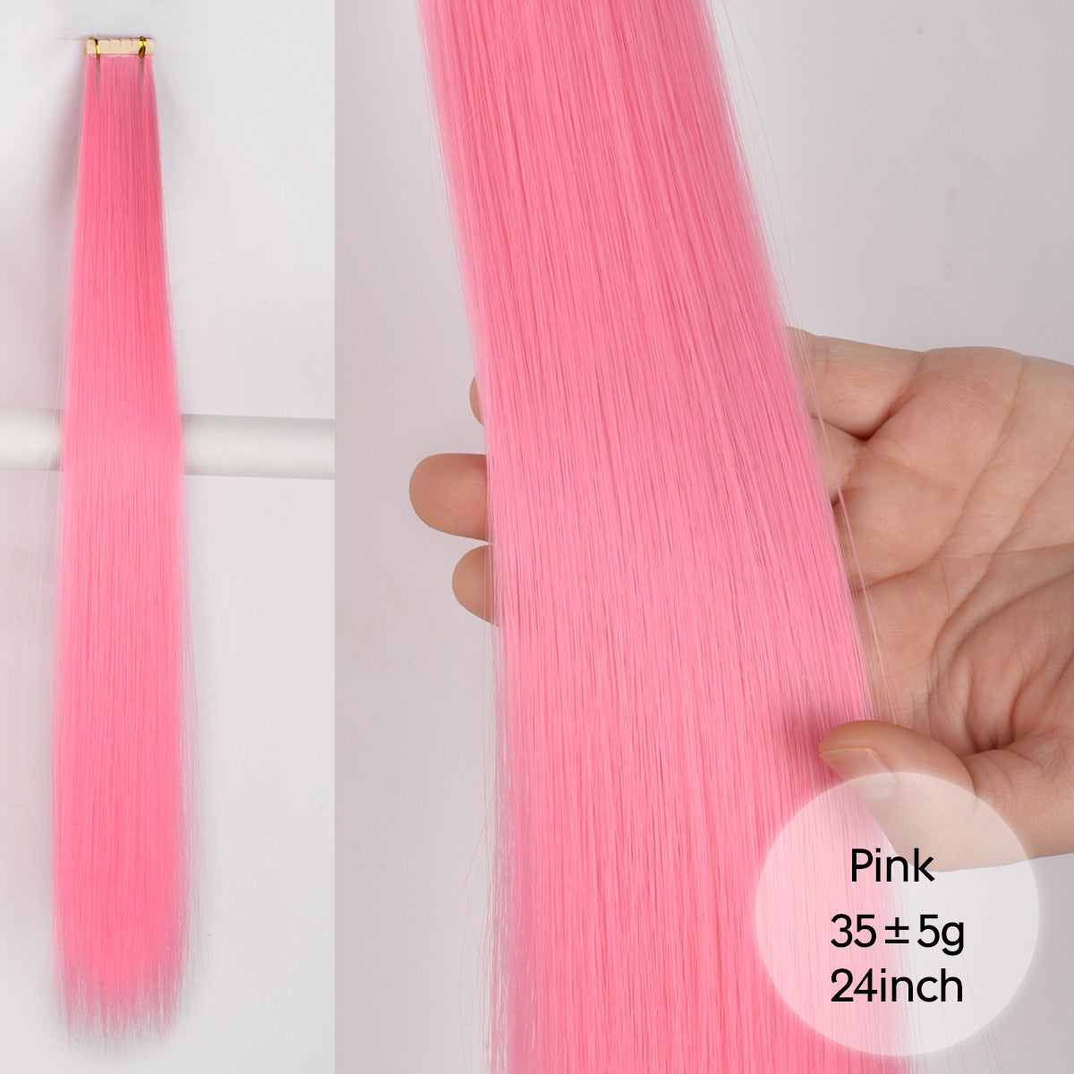 Apliques de Cabelo Sintético Liso com Fita Adesiva 10 Peças Extensão de Cabelo Natural 24 polegadas para Mulheres Invisível Dupla Face Estilo Livre