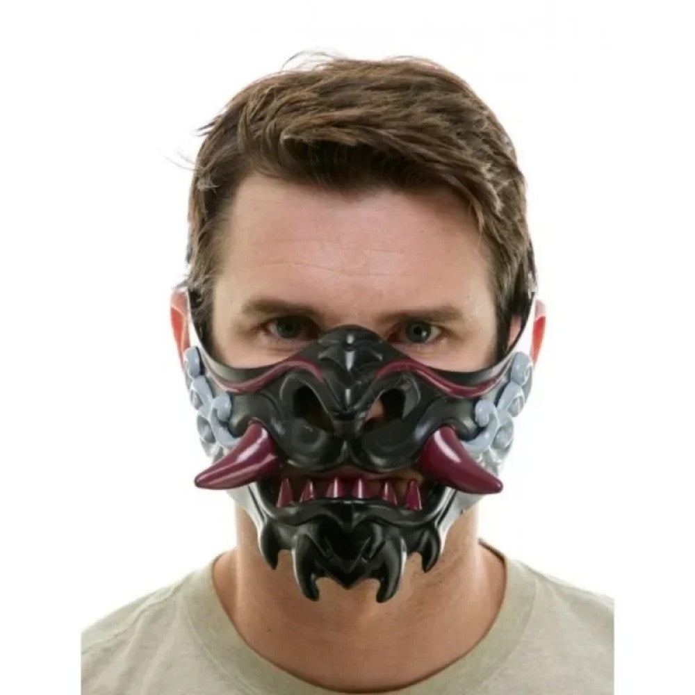 Half Face Devil Samurais Mask for Carnivals Halloween Cosplay Horror Killer Mask Masquerade Mask Party Mask Japanese Mask