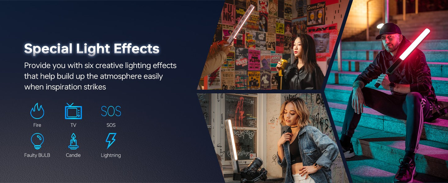 ZHIYUN Oficial CINEPEER CF100 100W RGB Bastão de Luz Portátil Luzes LED 2700K-6500K para Foto Vídeo Streaming Iluminação Fotográfica