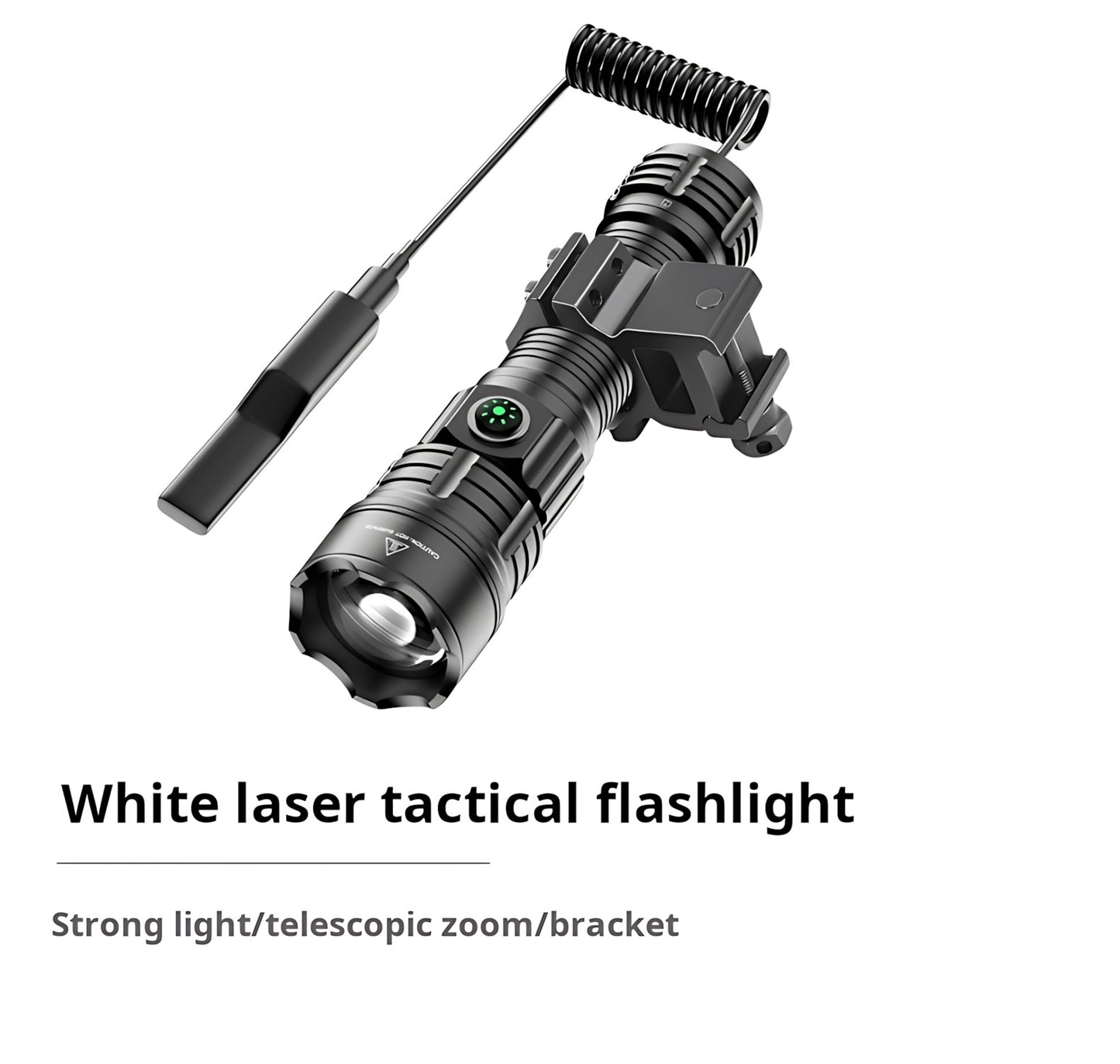 2000LM USB-C Rechargeable LED Flashlight Zoomable Beam Waterproof Outdoor Light with Mount Strobe Mode for Camping Cycling Emergency