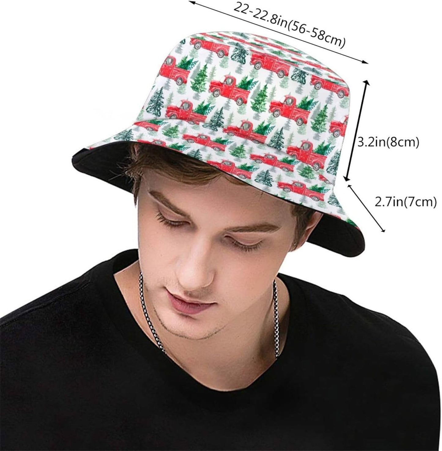 Funny Christmas Bucket Hat New Year Fisherman Hat for Women Men Packable Outdoor Travel Beach Sun Cap