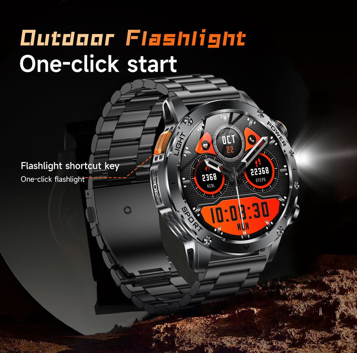 2025 T-REX3 1000mAh Grande Bateria Durável Relógio Inteligente Adulto GPS Lanterna Forte 10ATM À Prova D'água Chamada BT Smartwatch Esportivo Masculino