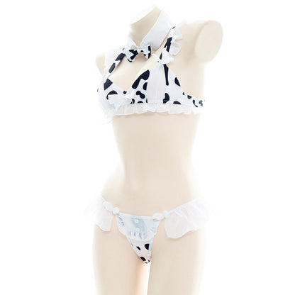 AniLV Cow Series Swimsuit Bodysuit Bikini Maid Unifrom Costume Summer Beach Kawaii Girl Swimwear Skirt Uniform Set Cosplay