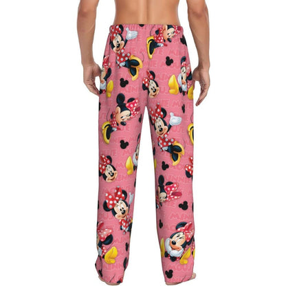 Custom Print Mickey Mouse Donald Duck Pajama Pants Men Sleep Sleepwear Bottoms with Pockets