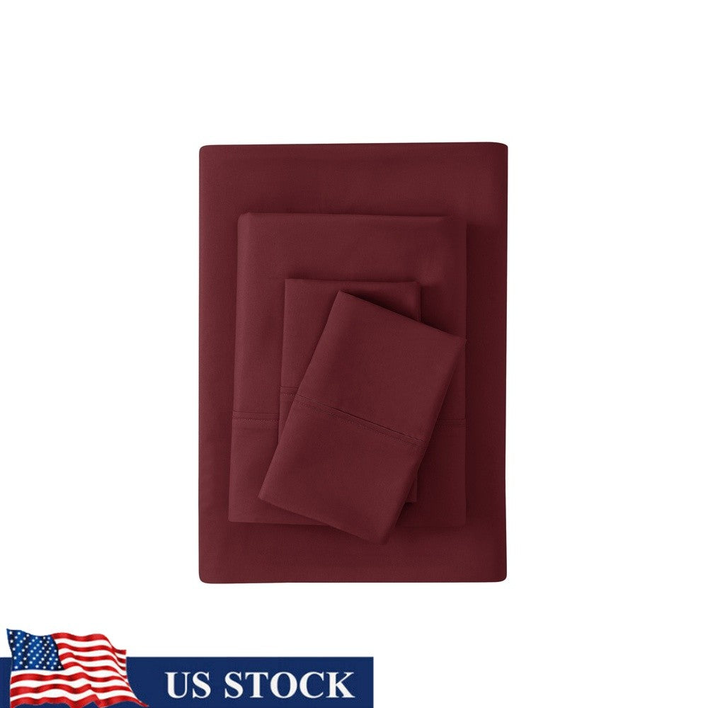 Super Soft Microfiber King Bed Sheet Set 4 Piece Wrinkle Resistant Lightweight Breathable Fitted Flat Pillowcases Elegant Design