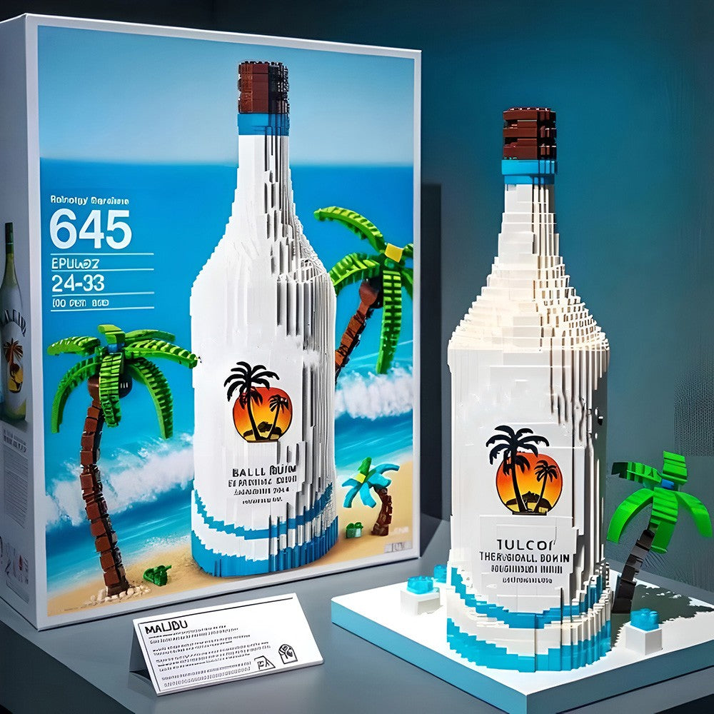 No Box Creative Whiskey Bottle Building Blocks, 3D Puzzle DIY Model Kits for Adults, Home Bar Decoration, 10 Styles Available
