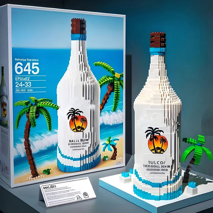 No Box Creative Whiskey Bottle Building Blocks, 3D Puzzle DIY Model Kits for Adults, Home Bar Decoration, 10 Styles Available