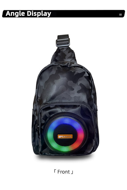 Wireless Bluetooth Speaker Bag Chest Bag for Men Crossbody Bag Waist Bag Hifi Sound Quality Cycling Music Bag Back to School Bag