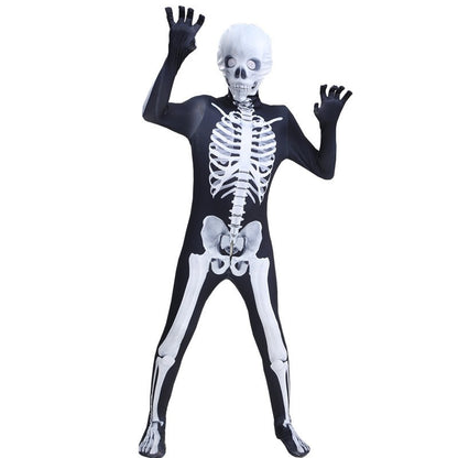 Halloween Cosplay Costume Skeleton Jumpsuit Monster Bodysuit Adult Kids Horror Style Cosplay Garment