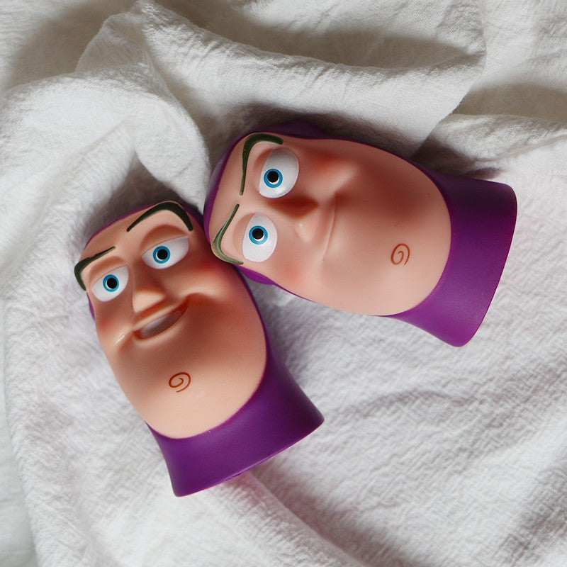Toy Story Buzz Lightyear Cabeça Boneco de Ação Brinquedo Fofo Buzz Lightyear Expressão Engraçada Brinquedo de Dedo Presente de Aniversário para Crianças