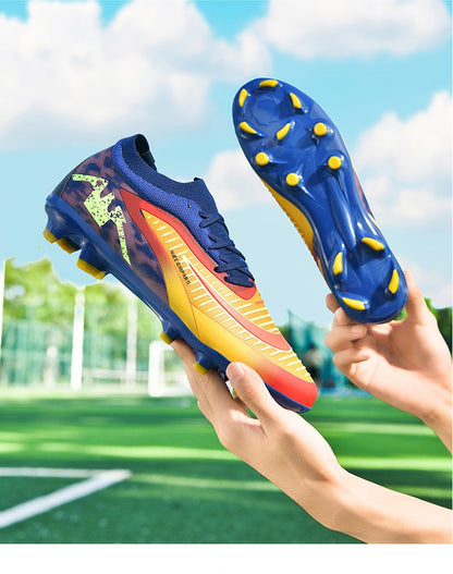 New Men's Soccer Shoes High-Top Soccer Cleats Outdoor Breathable Athletic Professional Spikes Youth Boys Football Shoes Unisex