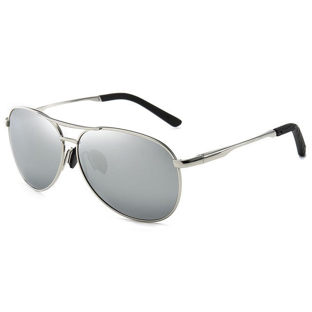 Óculos de Sol Polarizados Masculinos com Armação de Metal para Aviação Cores Variadas Óculos de Sol Masculino Piloto Visão Noturna e Diurna para Dirigir