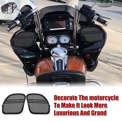 Grelhas da Tampa do Alto-Falante da Motocicleta Malha de Acabamento Tri-Line Preta Para Harley Touring Road Glide Limited FLTRK Special FLTRXS 2015-UP