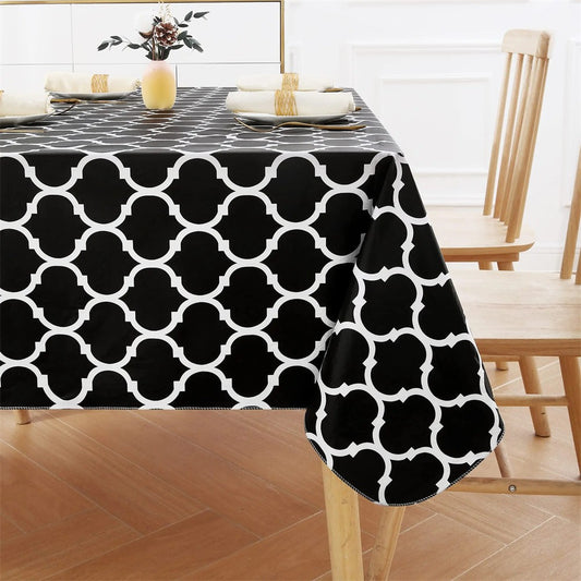 Olanly Waterproof Tablecloth Heat-Resistant Rectangle PVC Table Cloth For Wedding Kitchen Dining Desk Moroccan Table Coat Cover