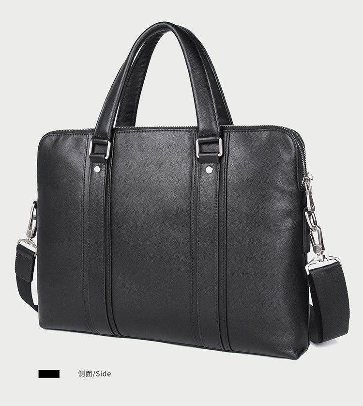 Pasta de Couro Genuíno de Luxo para Homens, Bolsa de Couro para Negócios, Bolsa para Laptop de 15,6", Pasta de Escritório Masculina, Porta-Documentos, Bolsa de Ombro